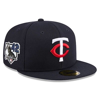 Casquette ajustée New Era bleu marine Minnesota Twins 2026 Jackie Robinson Day 59FIFTY pour homme