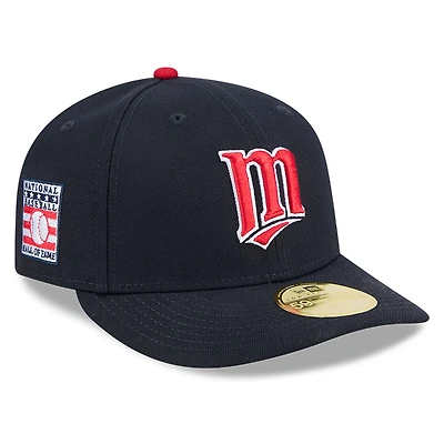 Casquette ajustée à profil bas 59FIFTY bleu marine pour homme des Twins du Minnesota, Temple de la renommée baseball