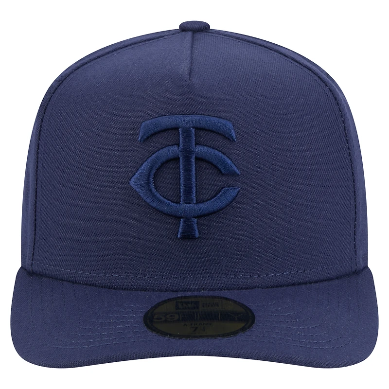 Men's New Era Navy Minnesota Twins Color Pack A-Frame 59FIFTY Fitted Hat