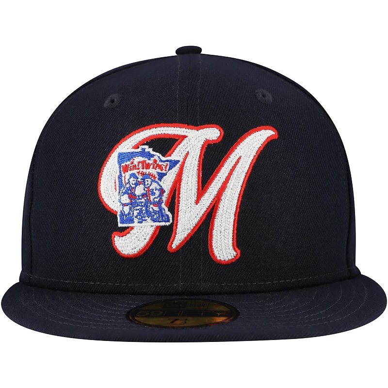 Men's New Era Navy Minnesota Twins  Duo Logo 2.0 59FIFTY Fitted Hat