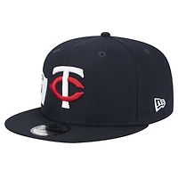 Men's New Era Navy Minnesota Twins Logo Strike 9FIFTY Snapback Hat