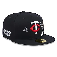 Casquette ajustée New Era 59FIFTY pour homme, bleu marine, Minnesota Twins, Looney Tunes Bugs Bunny