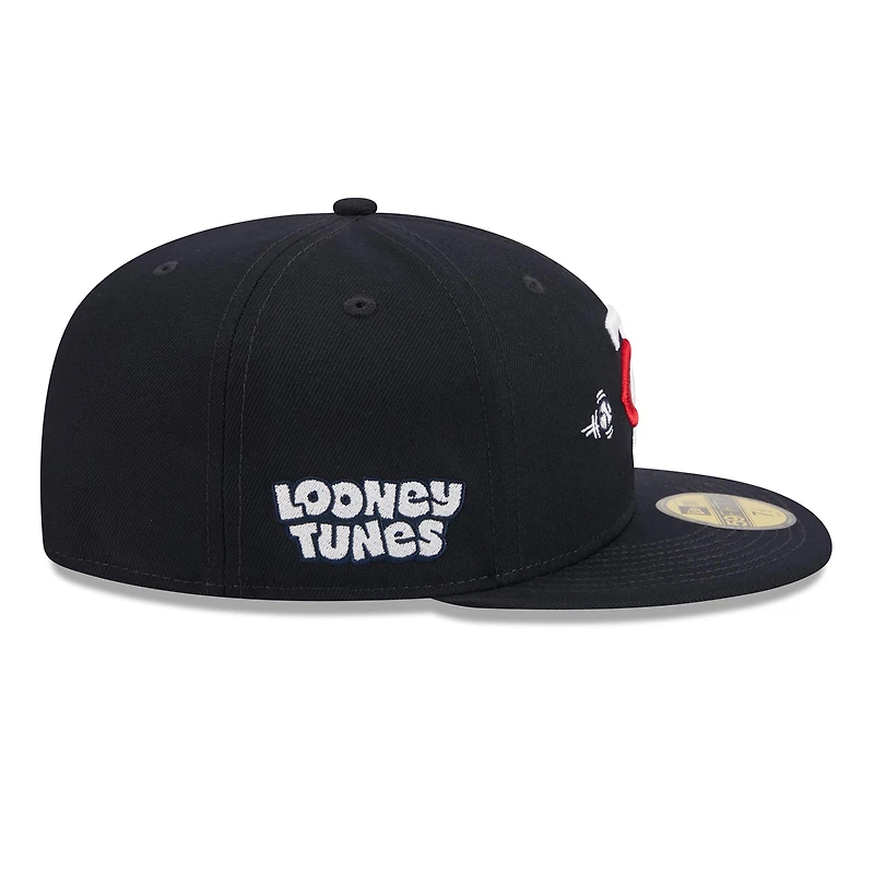 Casquette ajustée New Era 59FIFTY pour homme, bleu marine, Minnesota Twins, Looney Tunes Bugs Bunny