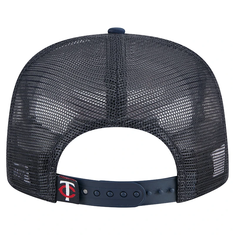 Men's New Era Navy Minnesota Twins Retro Satin Script Golfer Adjustable Hat