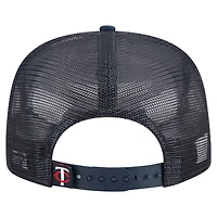 Men's New Era Navy Minnesota Twins Retro Satin Script Golfer Adjustable Hat