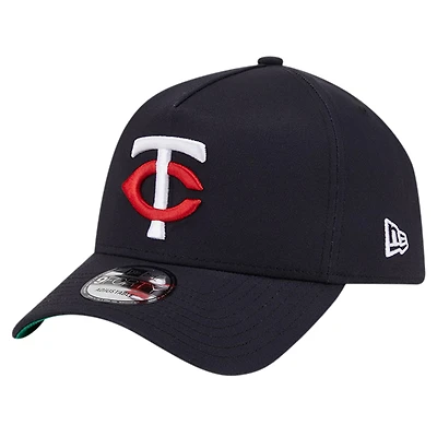 Casquette ajustable 9FORTY couleur A-Frame New Era pour hommes, bleu marine, Minnesota Twins Team Color