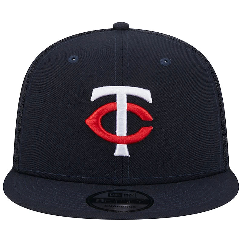 Casquette Snapback 9FIFTY Trucker 9FIFTY pour homme bleu marine Minnesota Twins Team Color New Era