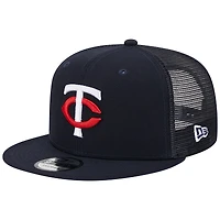 Men's New Era Navy Minnesota Twins Team Color Trucker 9FIFTY Snapback Hat