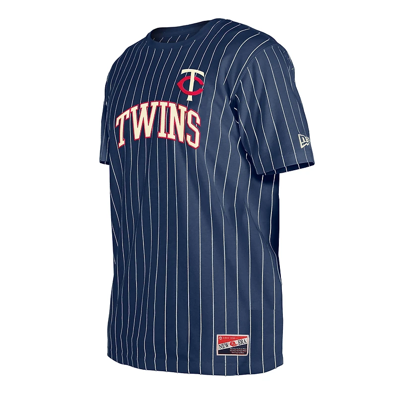 Men's New Era Navy Minnesota Twins Throwback Pinstripe T-Shirt