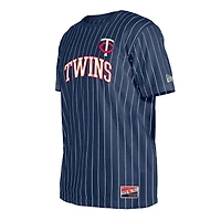 Men's New Era Navy Minnesota Twins Throwback Pinstripe T-Shirt