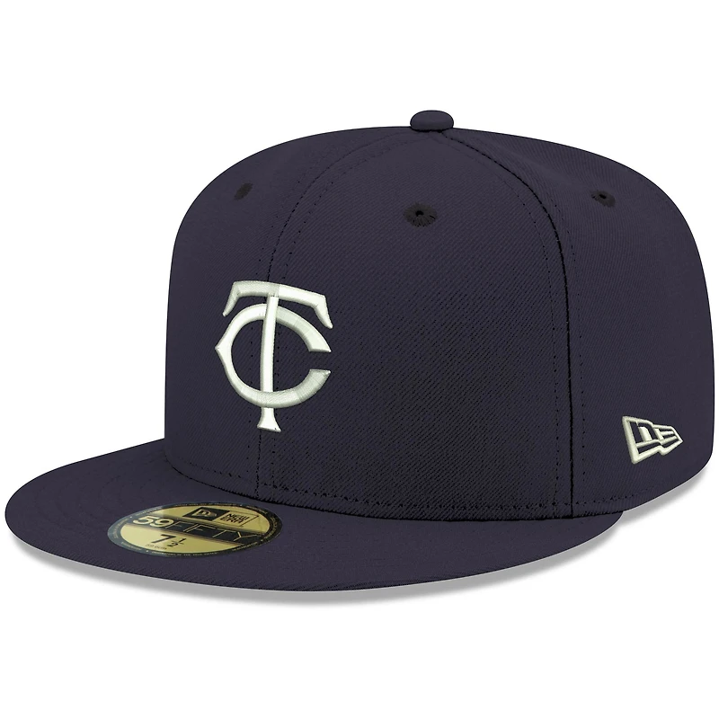 Men's New Era Navy Minnesota Twins White Logo 59FIFTY Fitted Hat