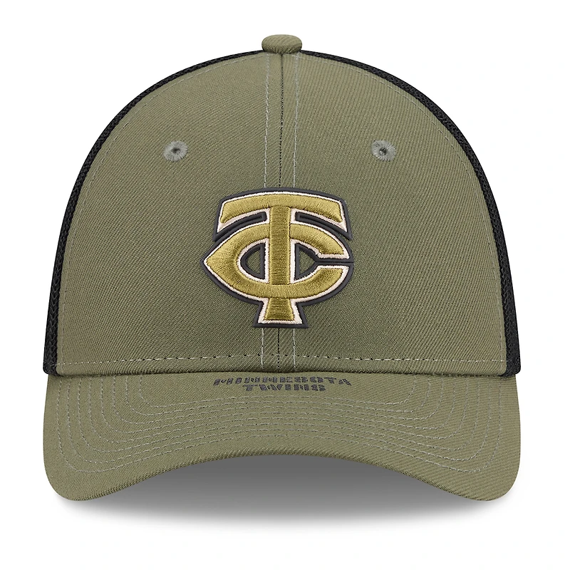 Casquette New Era Flex Olive Minnesota Twins 2026 Journée des Forces armées 39THIRTY M-Crown