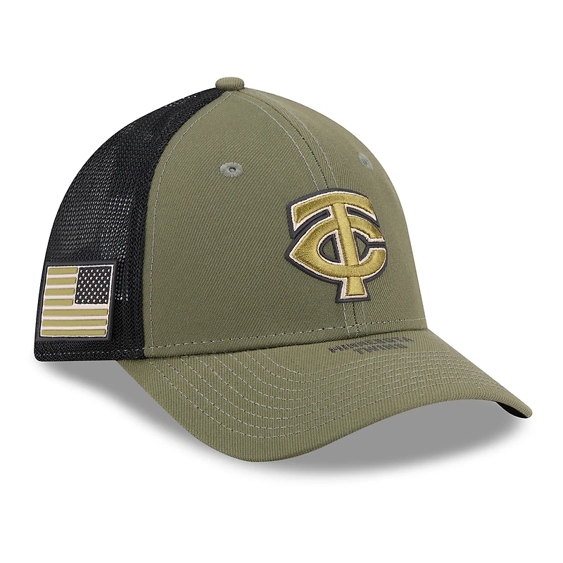 Casquette New Era Flex Olive Minnesota Twins 2026 Journée des Forces armées 39THIRTY M-Crown
