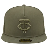 Casquette ajustée A-Frame 59FIFTY pour homme, coloris olive, des Twins du Minnesota, New Era