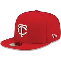 Men's New Era Red Minnesota Twins White Logo 59FIFTY Fitted Hat