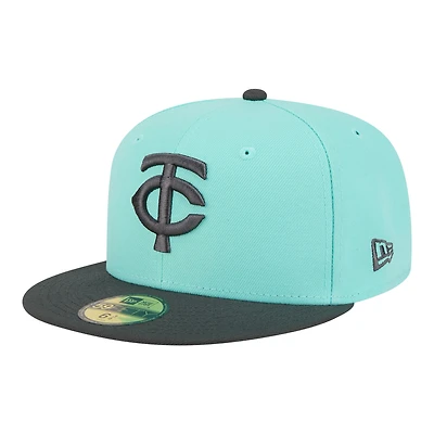 Men's New Era Turquoise/Charcoal Minnesota Twins Two-Tone Color Pack 59FIFTY Fitted Hat