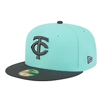 Men's New Era Turquoise/Charcoal Minnesota Twins Two-Tone Color Pack 59FIFTY Fitted Hat