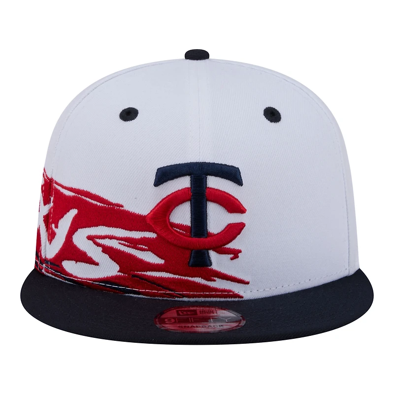Casquette snapback New Era 9FIFTY blanche et marine Minnesota Twins pour homme