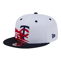 Casquette snapback New Era 9FIFTY blanche et marine Minnesota Twins pour homme