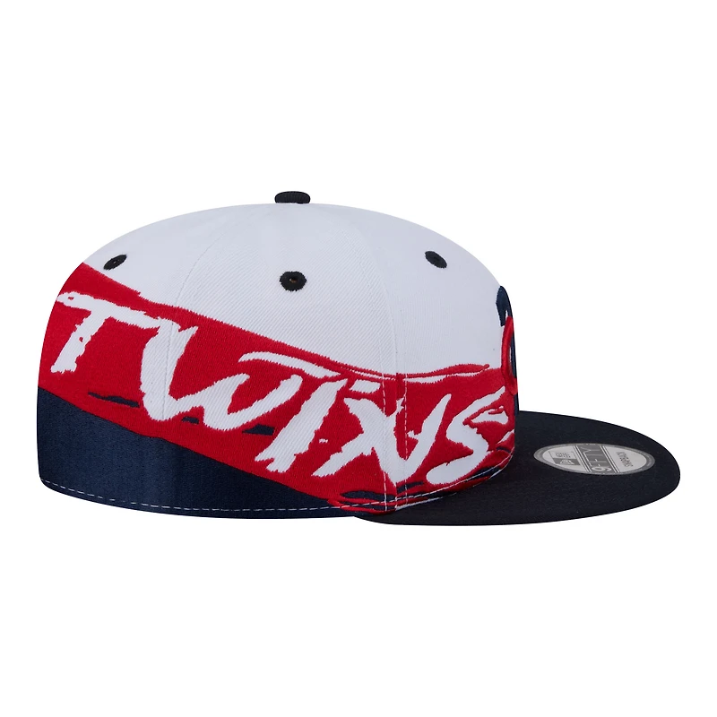 Casquette snapback New Era 9FIFTY blanche et marine Minnesota Twins pour homme