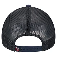 Casquette camionneur ajustable New Era 9FORTY A-Frame blanche/bleu marine pour homme, motif Minnesota Twins, effet vieilli