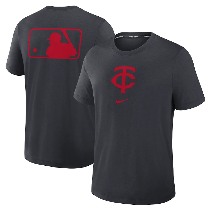 T-shirt Nike noir Minnesota Twins Authentic Collection Early Work Tri-Blend Dri-FIT pour homme