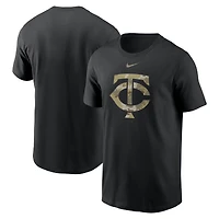 T-shirt de l'équipe à logo camouflage Nike Minnesota Twins pour homme, noir