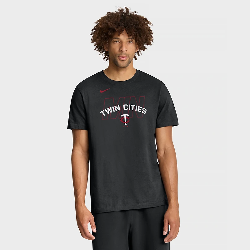 T-shirt Nike noir Minnesota Twins Primetime Fashion pour homme