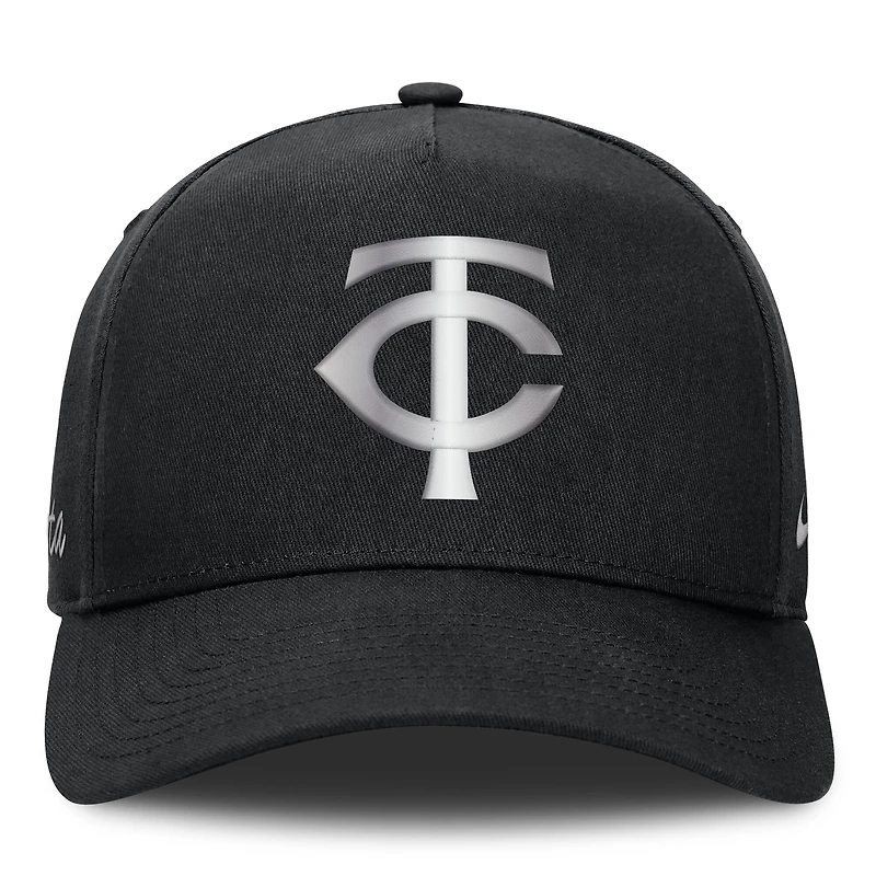 Men's Nike Black Minnesota Twins Rise Dri-FIT A-Frame Adjustable Hat