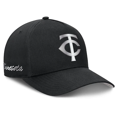 Men's Nike Black Minnesota Twins Rise Dri-FIT A-Frame Adjustable Hat