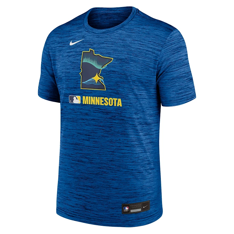 T-shirt Nike bleu authentique des Twins du Minnesota City Connect Velocity Dri-FIT pour homme