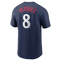 T-shirt Nike bleu marine Christian Vazquez pour homme avec nom et numéro Fuse des Minnesota Twins
