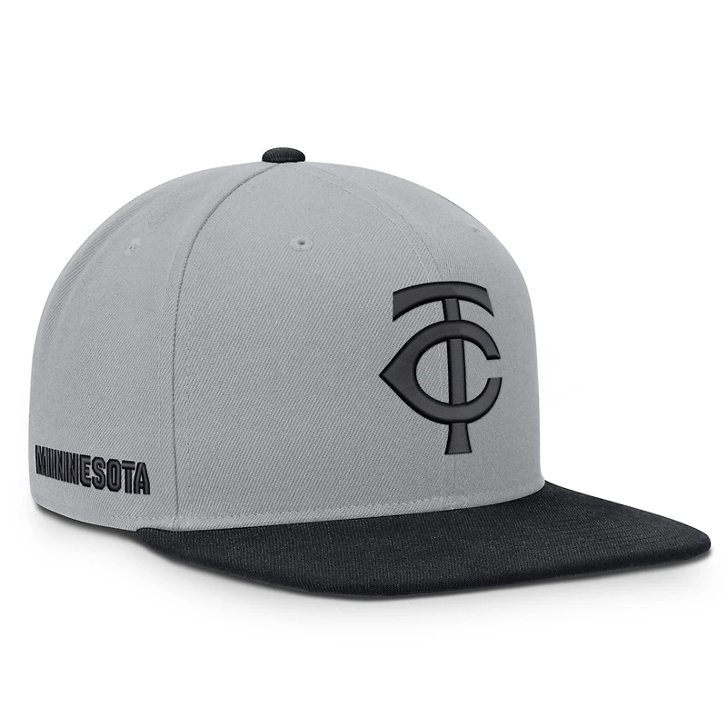 Men's Nike Gray/Navy Minnesota Twins Primetime Pro Dri-FIT Snapback Hat