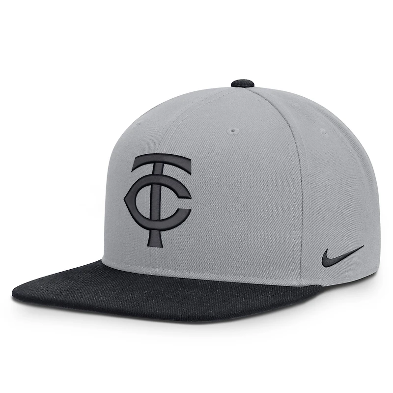 Casquette snapback Nike grise/marine Minnesota Twins Primetime Pro Dri-FIT pour homme