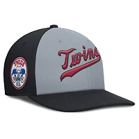 Casquette Snapback Pro Performance Nike pour homme gris/bleu marine Minnesota Twins
