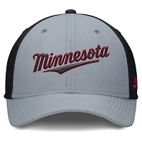 Men's Nike Gray/Navy Minnesota Twins Rise Swoosh Performance Flex Hat