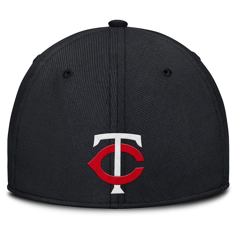 Men's Nike Gray/Navy Minnesota Twins Rise Swoosh Performance Flex Hat