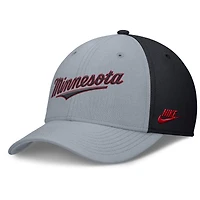 Men's Nike Gray/Navy Minnesota Twins Rise Swoosh Performance Flex Hat