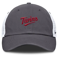 Men's Nike Gray Minnesota Twins Wordmark Club Adjustable Trucker Hat