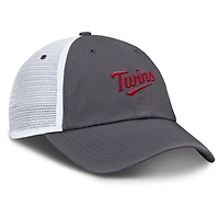 Men's Nike Gray Minnesota Twins Wordmark Club Adjustable Trucker Hat