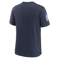 T-shirt Nike bleu marine chiné pour homme des Twins du Minnesota, collection Cooperstown, motif Eras Tri-Blend