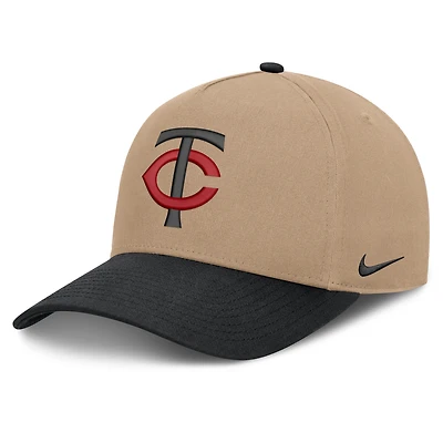 Men's Nike  Khaki/Black Minnesota Twins Rise A-Frame Adjustable Hat