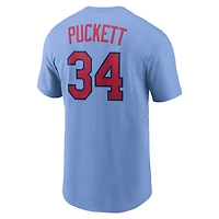 Men's Nike Kirby Puckett Light Blue Minnesota Twins Cooperstown Collection Name & Number T-Shirt