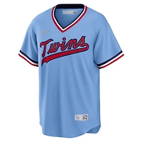 Maillot de l'équipe Nike Minnesota Twins Road Cooperstown Collection bleu clair pour homme