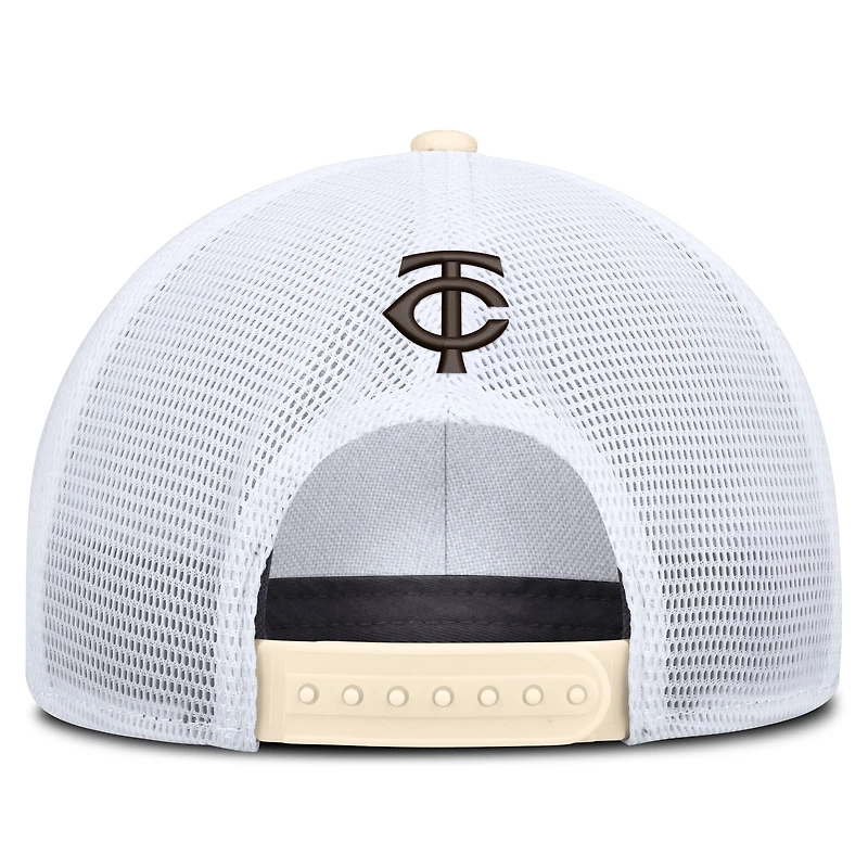 Men's Nike Natural/White Minnesota Twins Rise Dri-FIT Trucker Adjustable Hat​