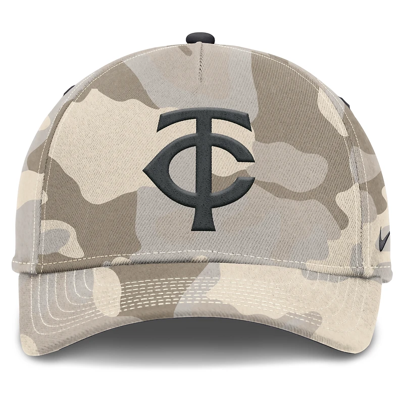 Men's Nike Natural Minnesota Twins Camo Pack Rise Adjustable Hat