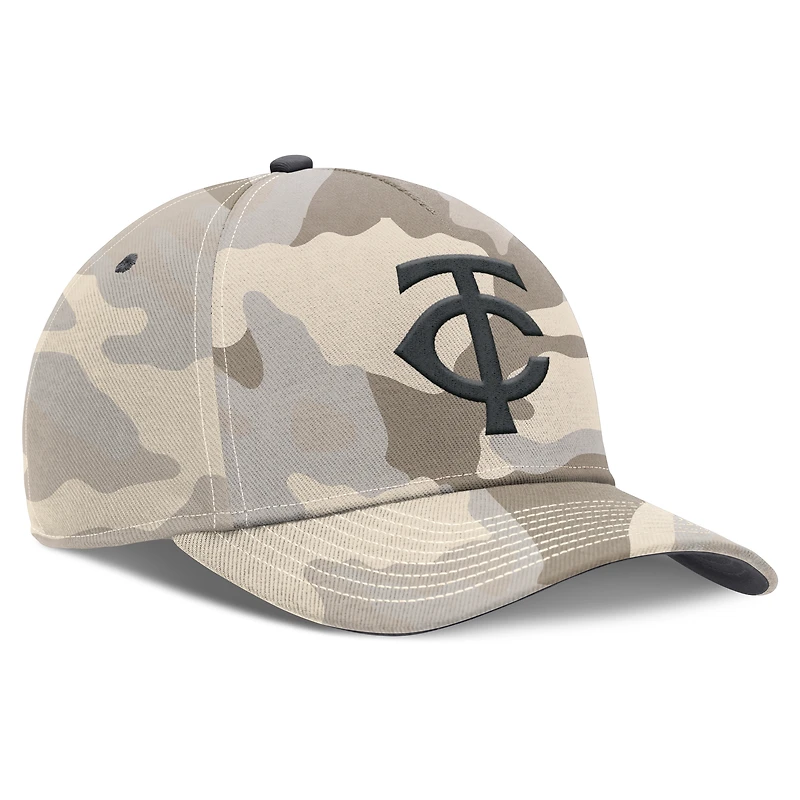 Men's Nike Natural Minnesota Twins Camo Pack Rise Adjustable Hat
