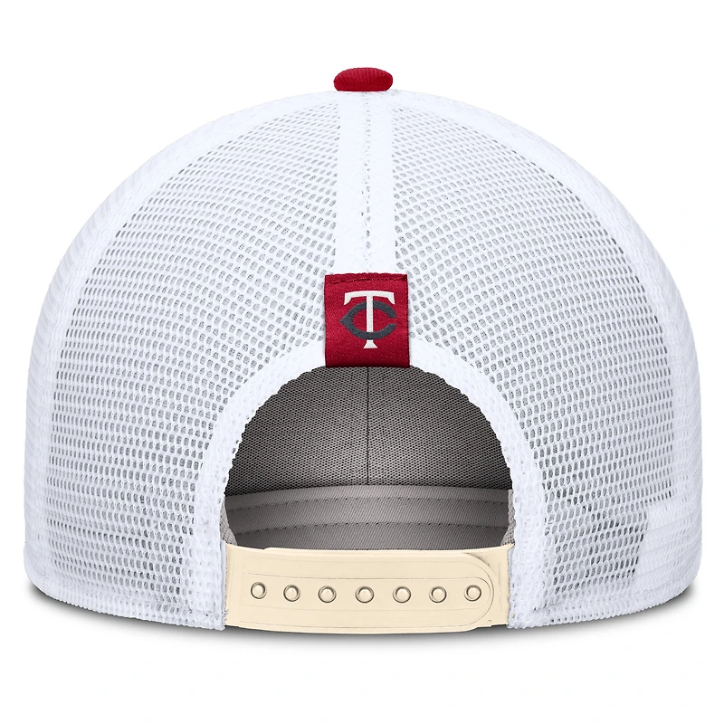 Men's Nike  Natural Minnesota Twins Cooperstown Collection Dri-FIT Rise Trucker Adjustable Hat