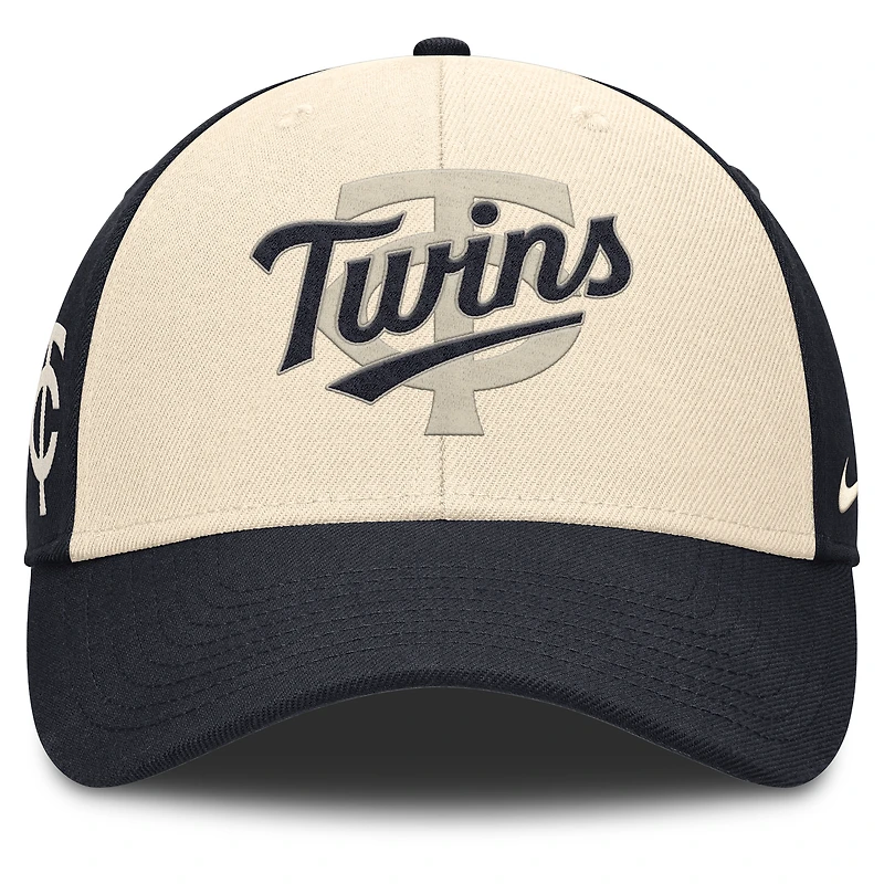 Men's Nike Navy/Natural Minnesota Twins Statement Club Performance Adjustable Hat