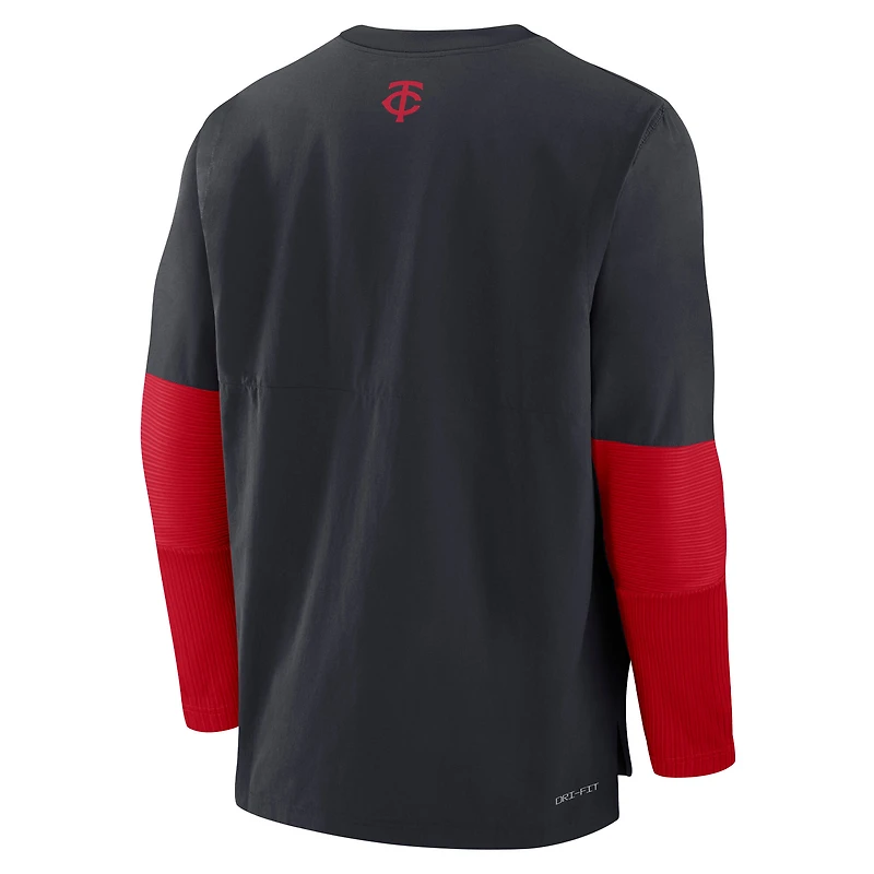 Pull léger Nike Dri-FIT pour homme, bleu marine/rouge, collection authentique des Twins du Minnesota